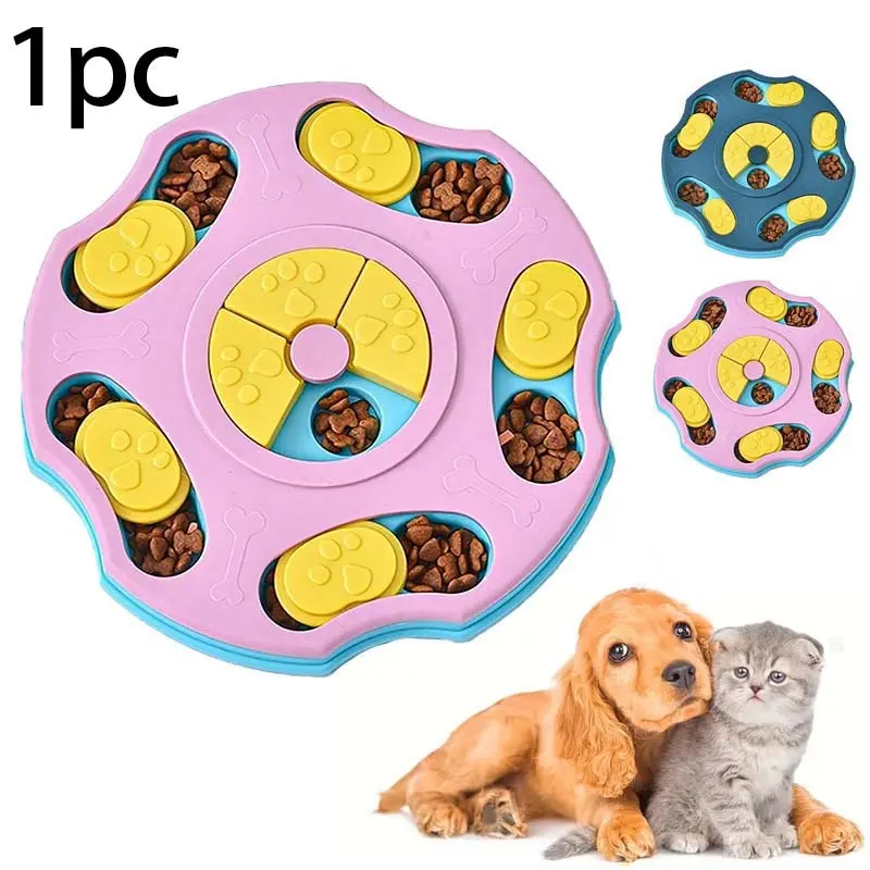 1pc-Pack Pentagon Paw Print Dog Puzzle Slow Feeder – Interactive Treat Dispenser for Dogs & Cats, Non-Slip Snuffle Training Toy, Boredom & Anxiety Relief, Works with Kibble & Puree, Easy to Clean