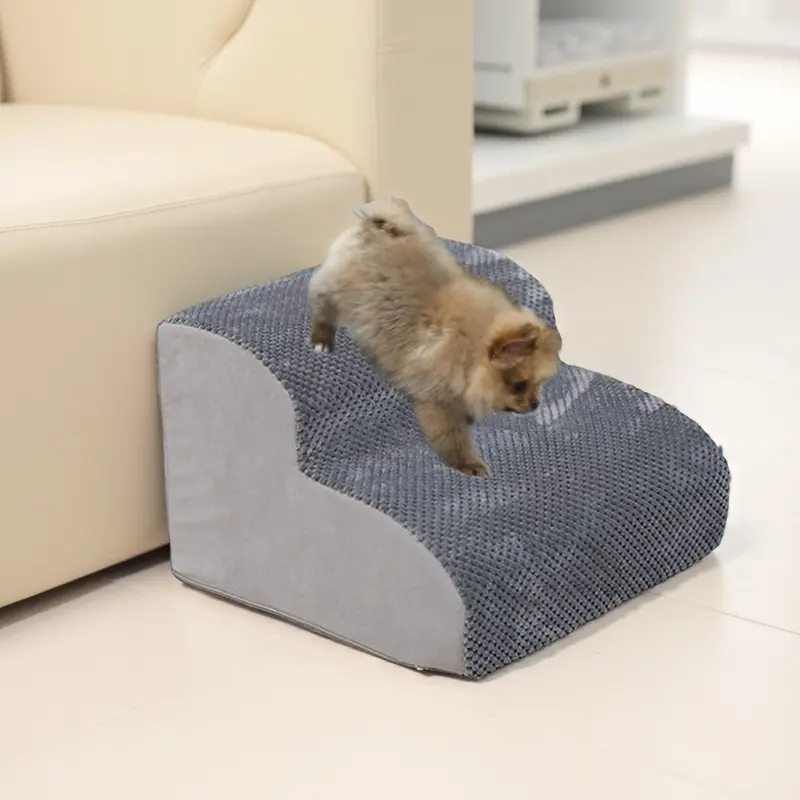 ‌Extra Wide Dog Stairs for Small Dogs High Density Foam Pet Steps with Non-Slip Bottom for Couch Sofa Bed Help Injured Older Dogs Cats Climb‌