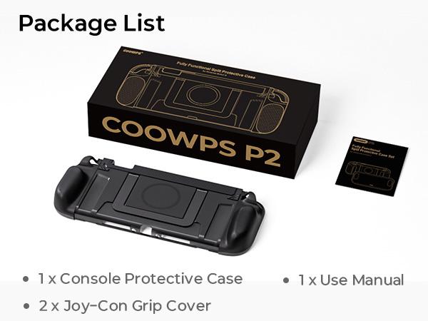 COOWPS Split Protective Console Case for Nintendo Switch 2, TPU Middle Frame & PC Face Cover, Non-Slip Ergonomic Grip, 12 Game Card Storage, Stand-Supporting, Shock-Absorbent, Anti-Scratch Handheld Gaming Accessories