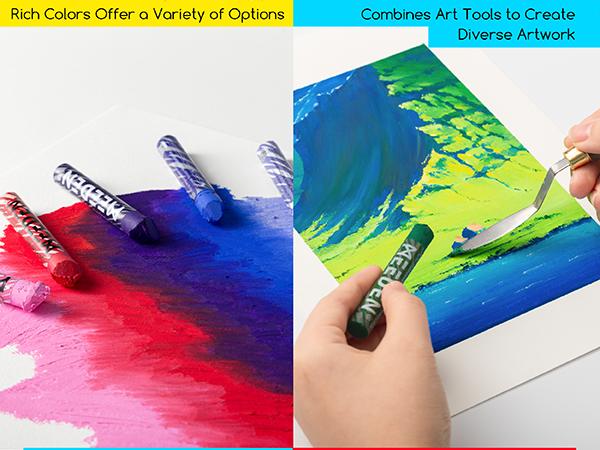 MEEDEN Soft Oil Pastels Set: 144 Vibrant Colors Art Oil Pastels for Blending Layering Shading Drawing - Smooth Oil Pastel Crayons for Artists Beginners Adults Teachers Christmas Painting