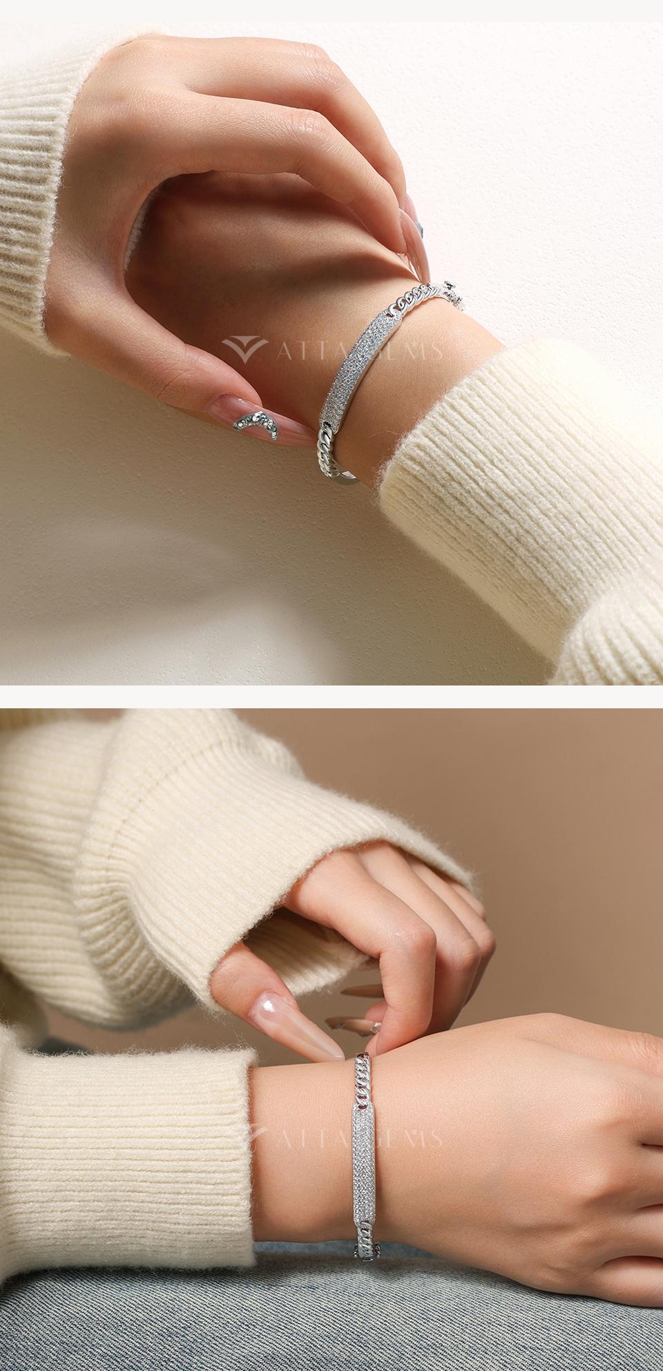 ATTAGEMS Special Design Fashion Bracelet Round Cut Lab-Created Moissanite Bracelet Hypoallergenic Everyday Daily Wear Engagement Exquisite Jewelry Holiday Gift B070 SpringStatements ATTAGEMS Special Design Fashion Bracelet Round Cut Lab-Created Moissanite Bracelet Hypoallergenic Everyday Daily Wear Engagement Exquisite Jewelry Holiday Gift B070 SpringStatements