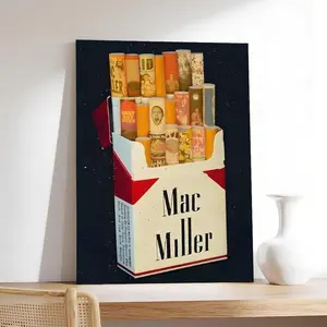 Mac Miller Cigarette Poster  Tribute Mac Miller Poster  Cigarette Pack Discography Retro Poster More Size_4