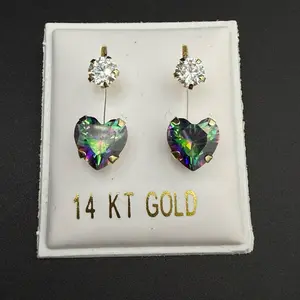 14k gold tornasol heart earrings