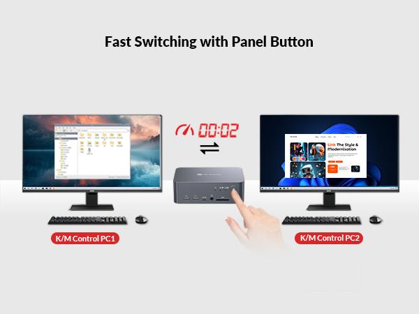 AV Access iDock C10 Dual Monitor KVM Switch Docking Station for Laptop & Desktop, EDID & Full-Featured USB-C, 60W Charging & 1Gb Ethernet for Laptop