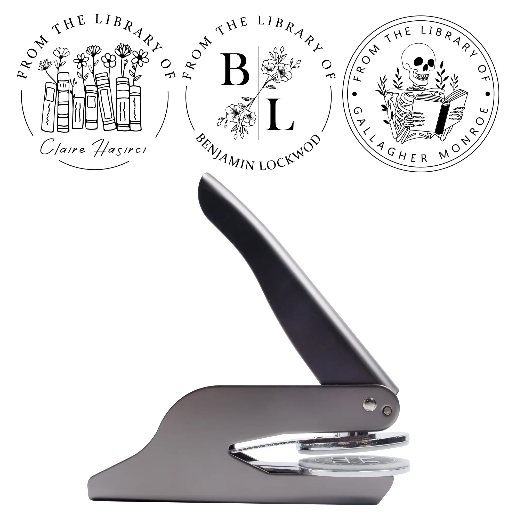 Custom Library Book Embosser | CustomEmbosser |Ex Libris |From the Library Of |Great for Personalizing Books I Multiple Designs