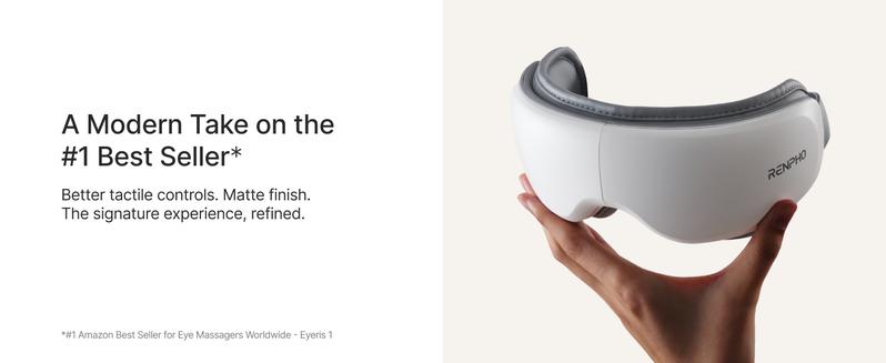 Renpho Eyeris Zen Ultra-Quiet Eye Massager with Heat, Valentines Day Gift Choice for Man Women Lightweight Heated Eye Mask for Migraines Face Massager for Dry Eyes Relief Birthday Gifts