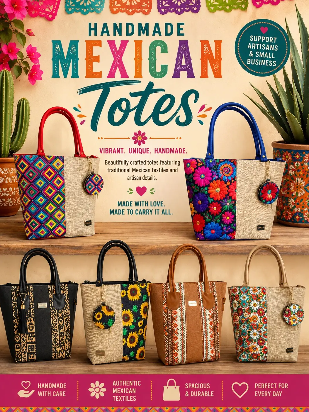 COLORFUL ARTISANAL TOTES