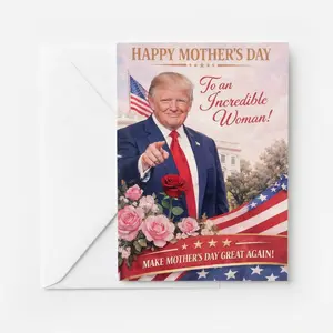 Funny Trump Talking Mother's Day Card - Real Voice Presidential Gag Gift - "You Are Tremendous" Message - 5x7 Large Card with Red Envelope for Mom, Wife, Grandma