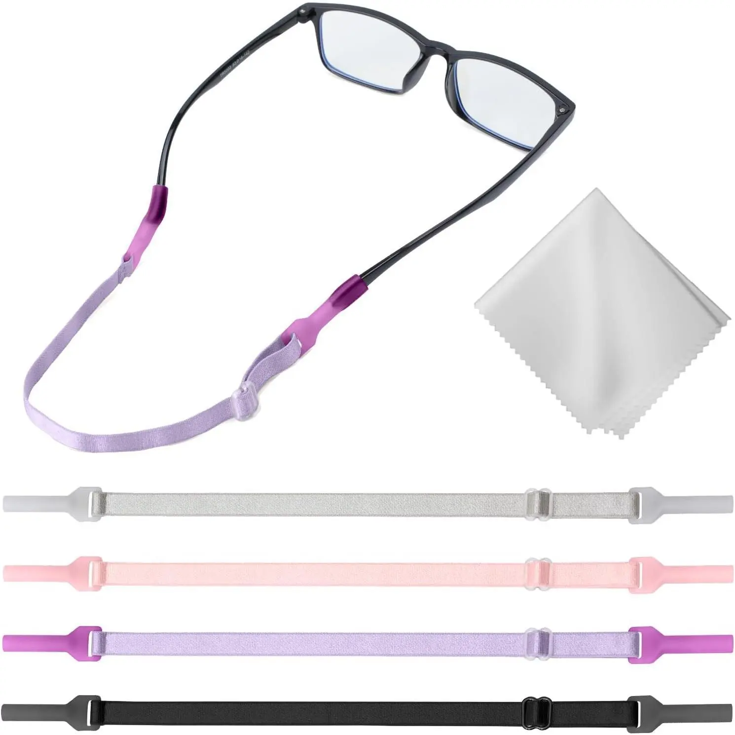 Kids Eye Glasses Strap - No Tail Sunglasses Straps Cords for Boys Toddler and Girls - Eyeglass Holders Around Neck - Adjustable Eyewear String Lanyard Retainer