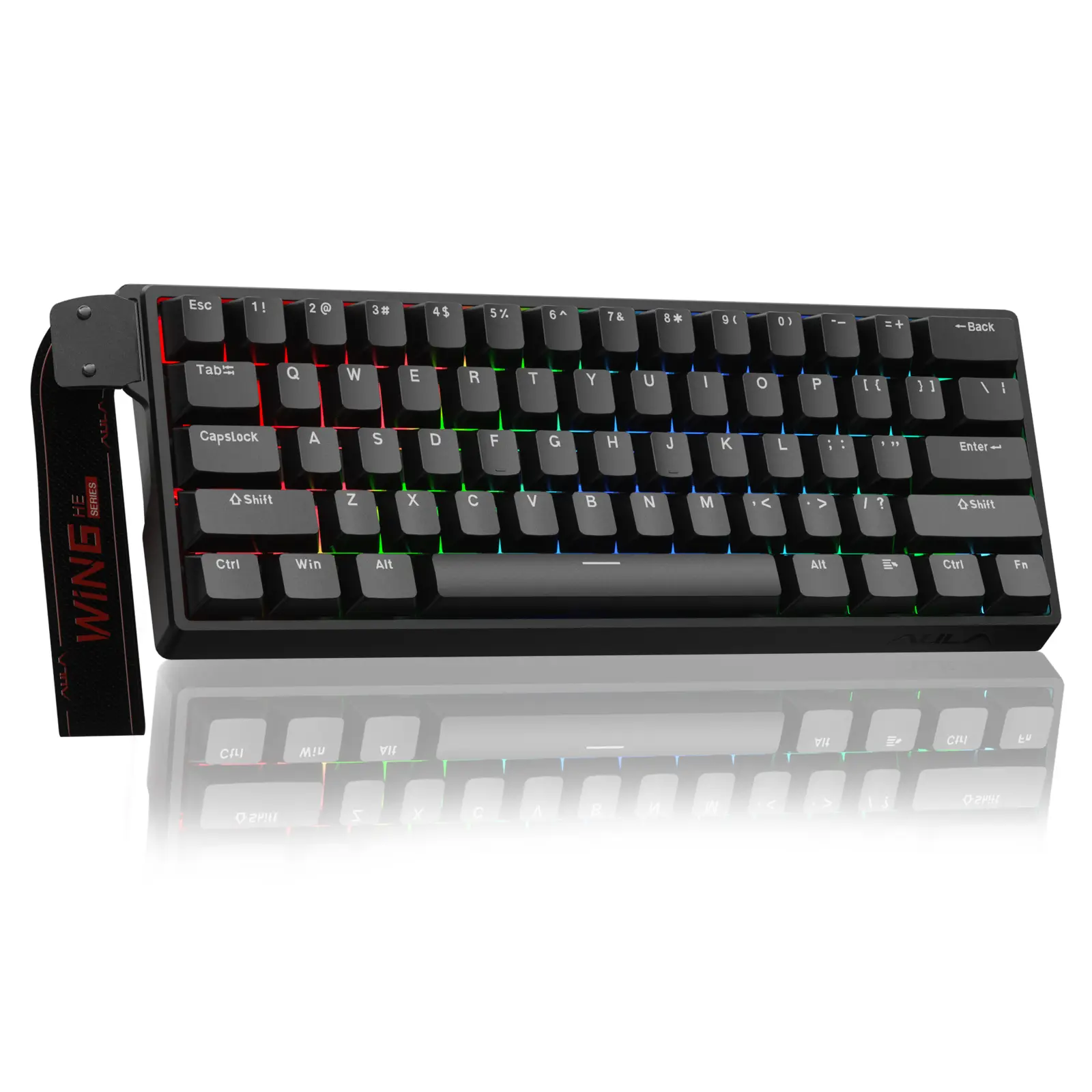 AULA WIN60/68 HE Magnetic Switch Lighted Mechanical Gaming Keyboard, 60% Hall Effect, 0.01mm Adjustable Actuation Rapid Trigger, 8000Hz Polling Rate, RGB Backlit Wired Keyboard for Windows Laptop PC Accessories, Lighted Mechanical Keyboard