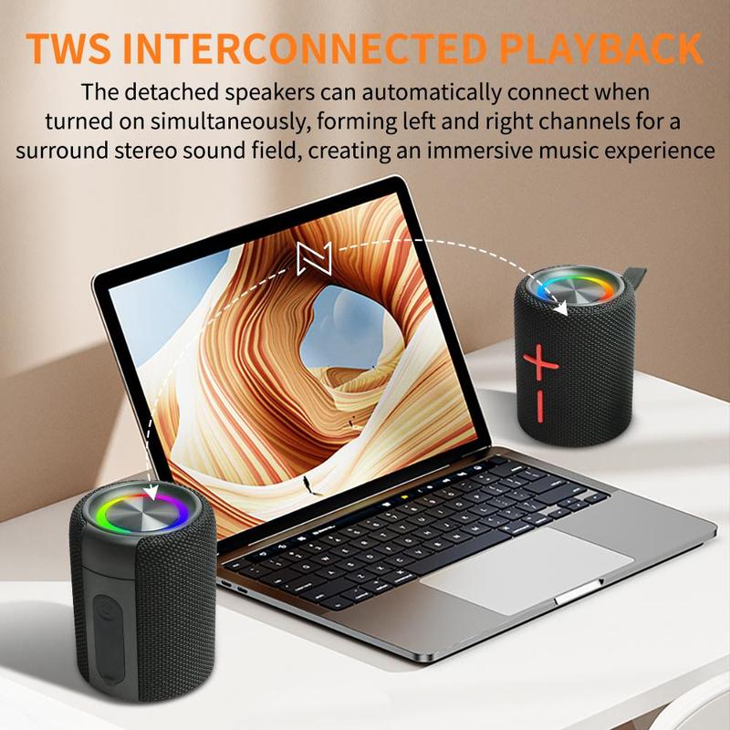 [Magnetic Edition] Portable Bluetooth Speaker with Subwoofer 2-in-1 Bluetooth Speaker Modern Style Bluetooth 5.3 Connection Use it while traveling. A must-have for music lovers who want to catch up on TV dramas. Audio Black