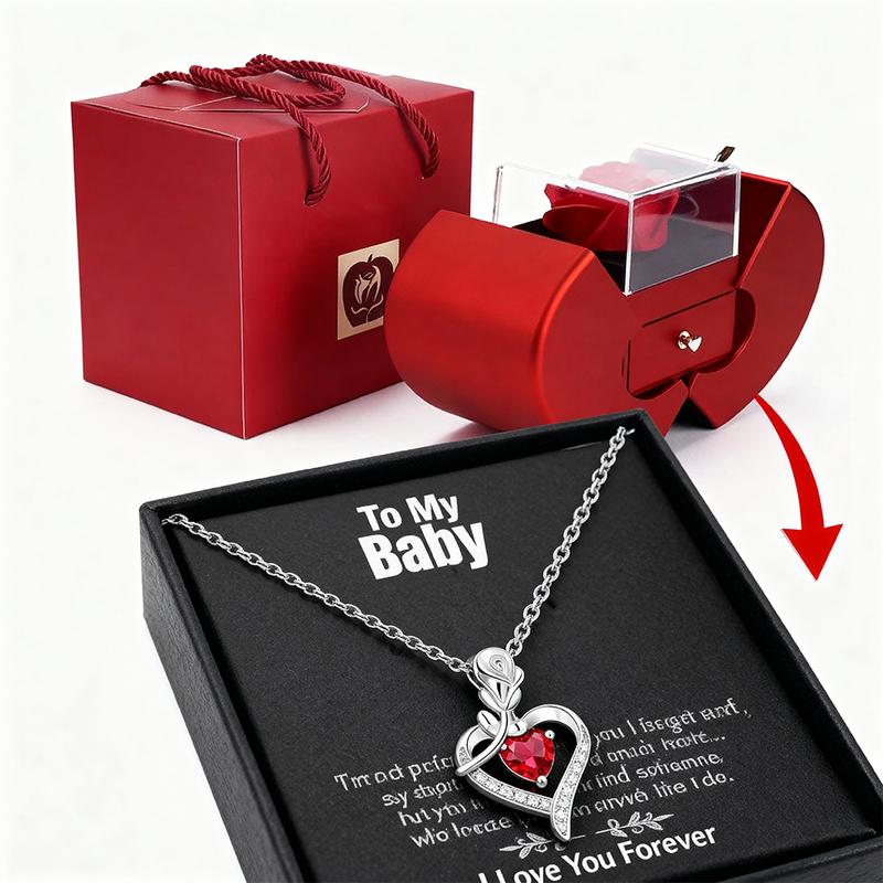 Apple shaped necklace gift box, red heart-shaped necklace, collectible creative gift, cute gift for girlfriend, mother, wife, Mother's Day, Valentine's Day, Christmas, birthday gift