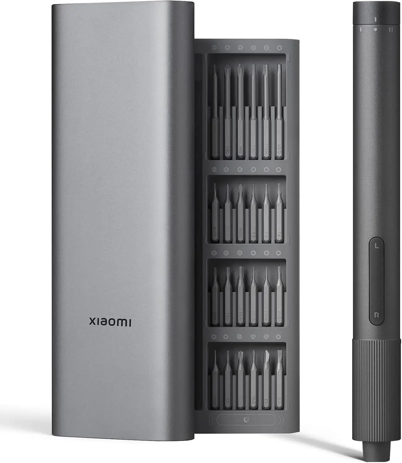 XIAOMI Electric Precision Screwdriver, All-Metal Gearbox, Powerful Magnetic Motor, Rechargeable Lithium Battery, S2 Steel Screwdriving Bits, Type-C Charging, Aluminium Alloy Case, Grey