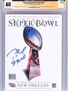 Tom Brady New England Patriots Autographed February 3, 2002 Super Bowl XXXVI Game Program with "SB 36 MVP" Inscription