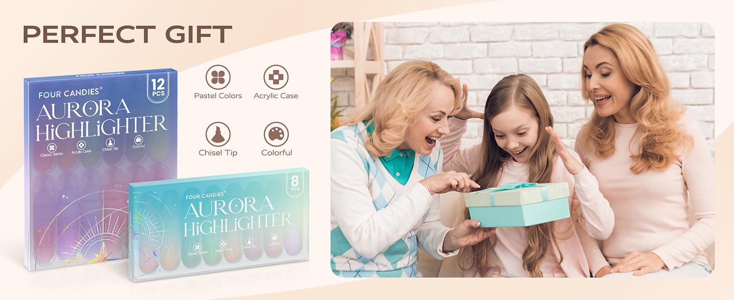 Four Candies 8 Pcs Highlighters Assorted Colors, Cute Pastel Highlighter Set, Dry Quickly, Soft Chisel Tip, Bible Highlighter for No Bleed, Back to School Supplies,Aesthetic Highlighters for Office Four Candies 8 Pcs Highlighters Assorted Colors, Cute Pastel Highlighter Set, Dry Quickly, Soft Chisel Tip, Bible Highlighter for No Bleed, Back to School Supplies,Aesthetic Highlighters for Office