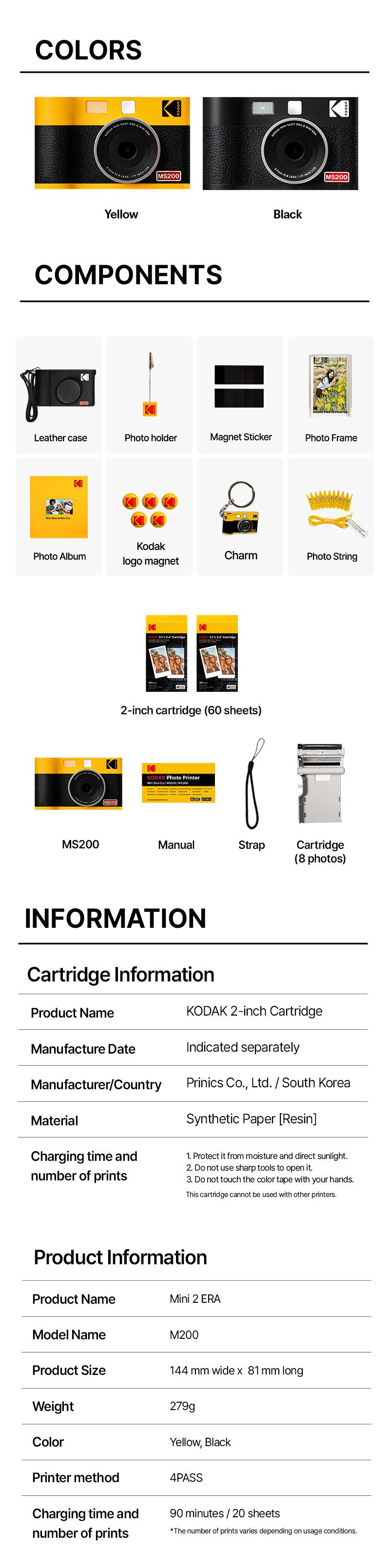 KODAK Mini Shot 2 ERA Gift Bundle (2.1x3.4) (Camera + 68 Sheets + Accessories)