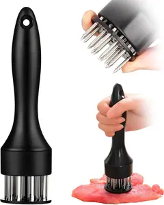 1PCS Stainless Steel Meat Tenderizer, for Tenderizing Beef, Turkey, Chicken, Steak, Pork, Fish (Black)