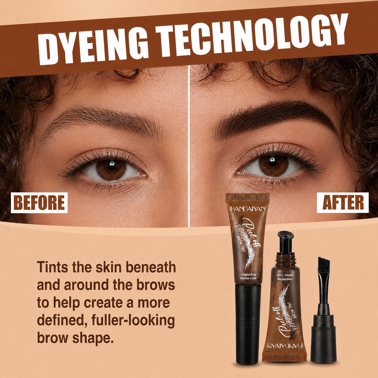 4-Color Tear-Off Brow Tint – See Usage Guide – Waterproof, Non-Fading, Long-Lasting Pigment for Precise Brow Definition & Effortless Wild Brow Looks – Eyebrow Makeup for Women