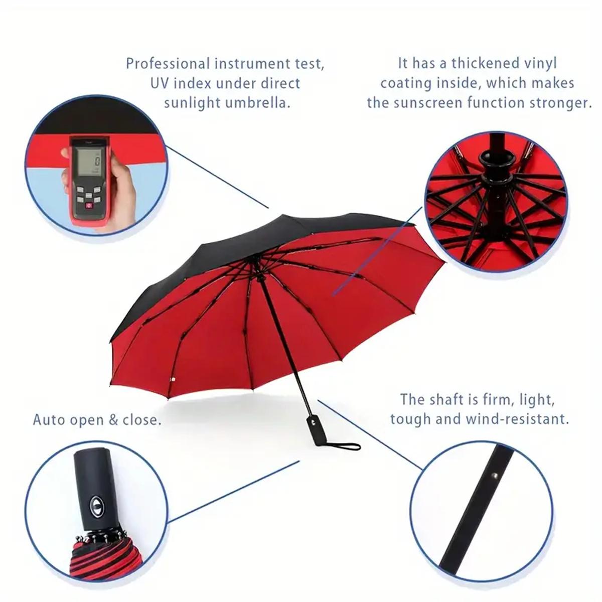 Double Layer Umbrella Fully Automatic Rain Windproof Automatic Folding Umbrellas Men Women Sun Protection And UV Umbrella