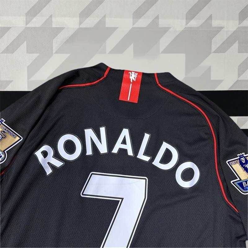 0708 Vintage Long Sleeve Soccer Jersey AwayCR 7 Champions League Edition