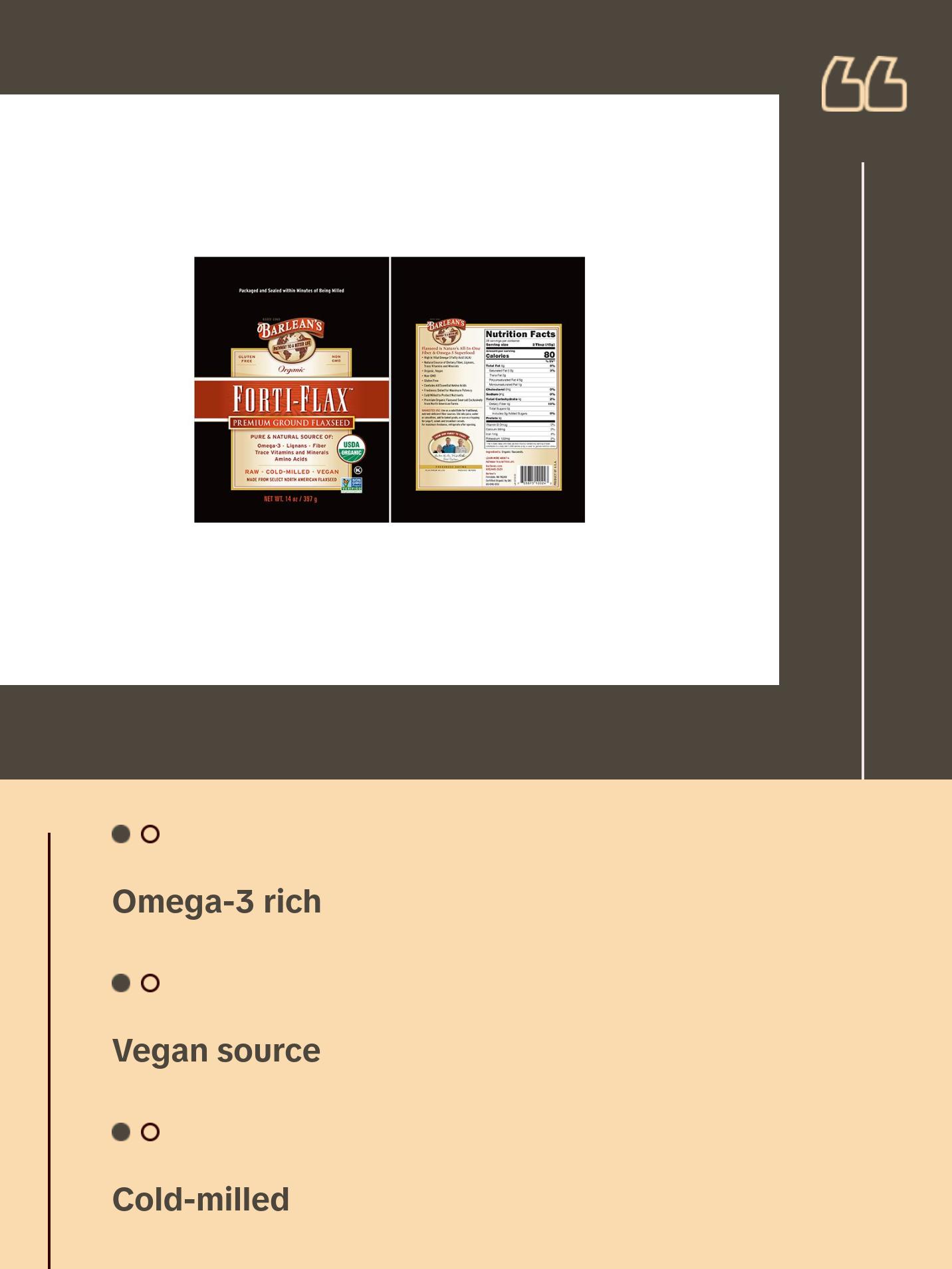 Barlean's Organic Forti-Flax Premium Ground Flaxseed Fiber Grain