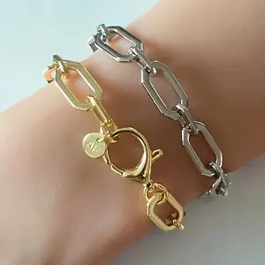 HexaLink Luxe Paper Clip Bracelet – 18K Gold & Silver Plated