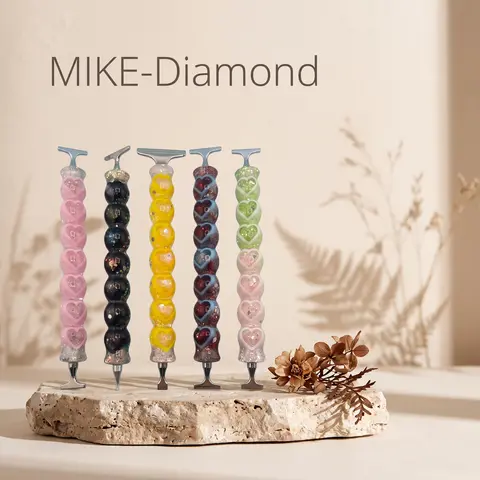 Resin Handle Diamond Painting Pen Tool - New Sparkle Gradient Resin Drill Pen with Handle for DIY Crafting, Rhinestone Art Projects