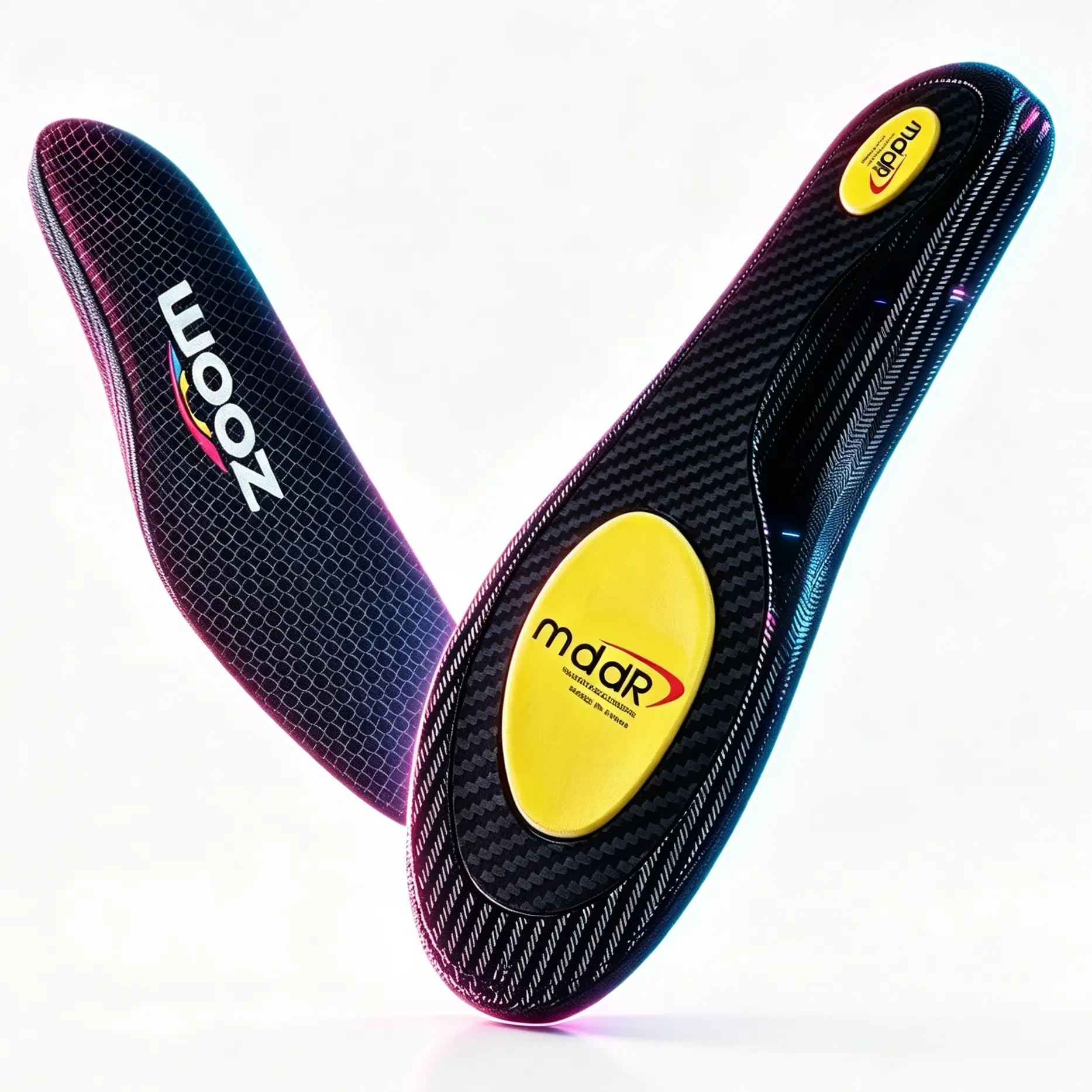 Unisex Fit Carbon Plate Athletic Shoe Inserts - PU Leather, Arch Support, Stable Step, Breathable All Season, Gender Neutral Insoles for Running, Soccer