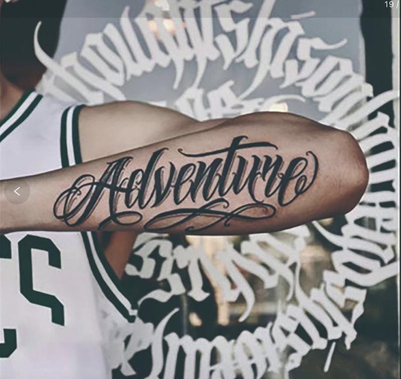 ThaiGoth SummerVibe Arm Tattoos - Waterproof Thai Herbal Ink, 26 Mini Gothic Letters, Viral 2025 Festival Glow