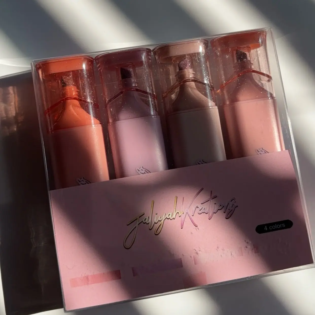 Pink champagne glitter highlighters