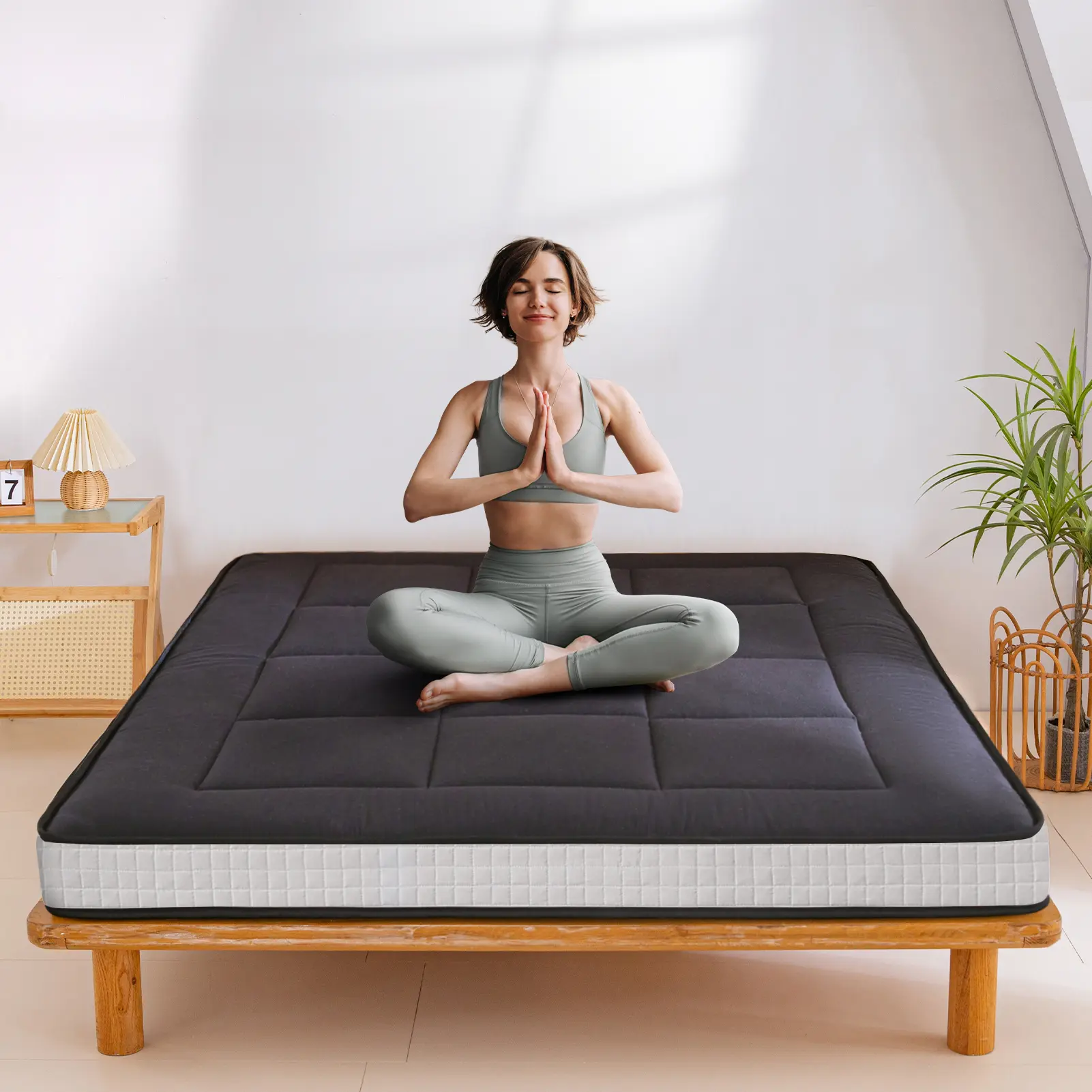 6-Inch Extra Thick Floor Futon Mattress - Foldable Japanese Shiki Bed for Guest Sleeping & Lounge | High-Density Foam, Removable Cover