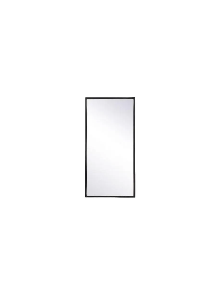 Elegant Decorative Contemporary MR41428BK Metal Frame Rectangle Mirror, 14x28 in, Black, Hanging Wall Mirror for Home/Office