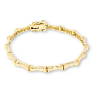 Bellezza Goldtone Bronze Bamboo Design Curved Bracelet