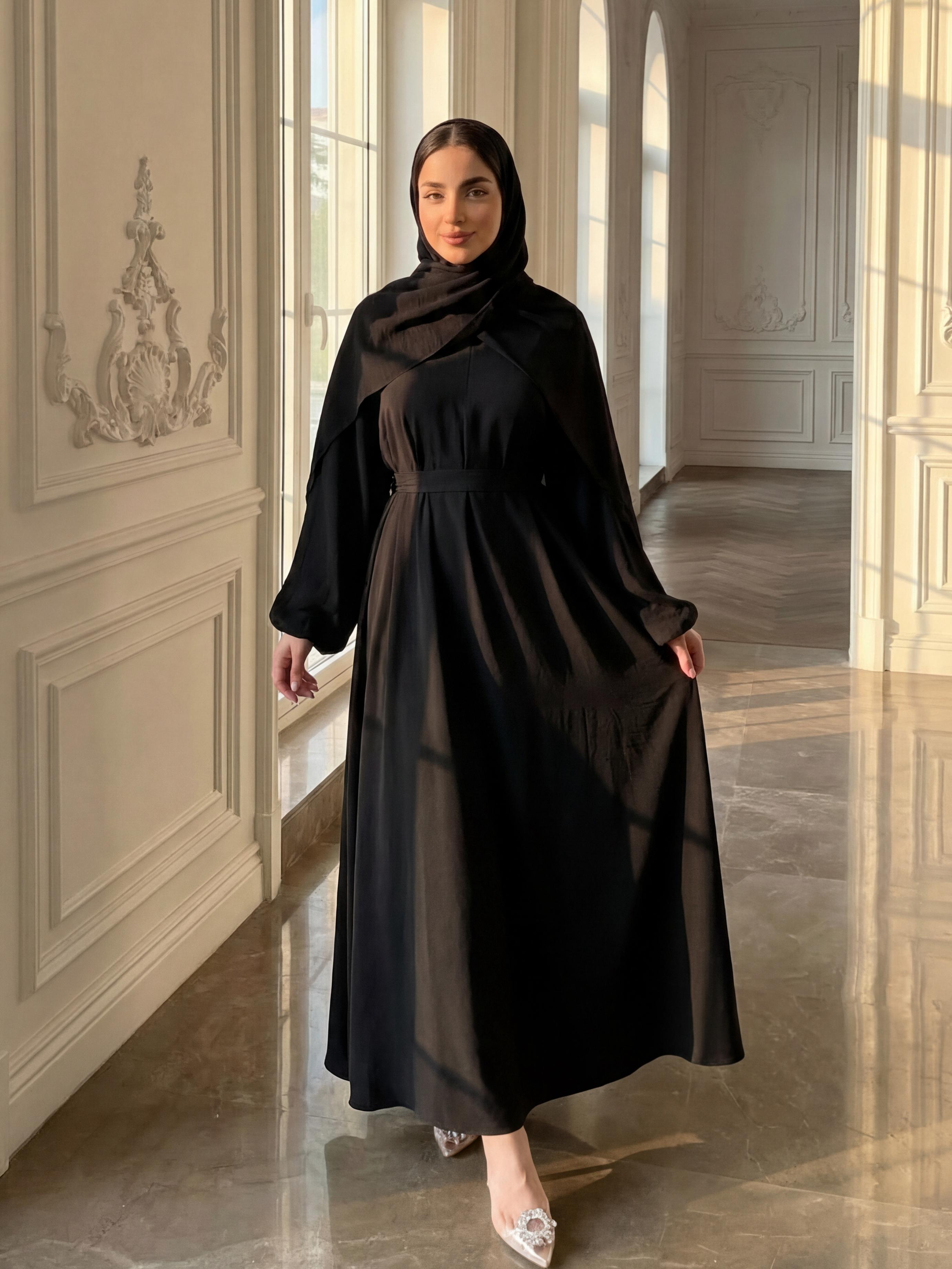 CL20 Women's Solid Color Elegant Abaya Dress, Wrinkle-free fabric Abaya Is Suitable For Daily Wear, Travel And Party,Simple and casual Modesty Muslim,Fashionweek Modern Pastel