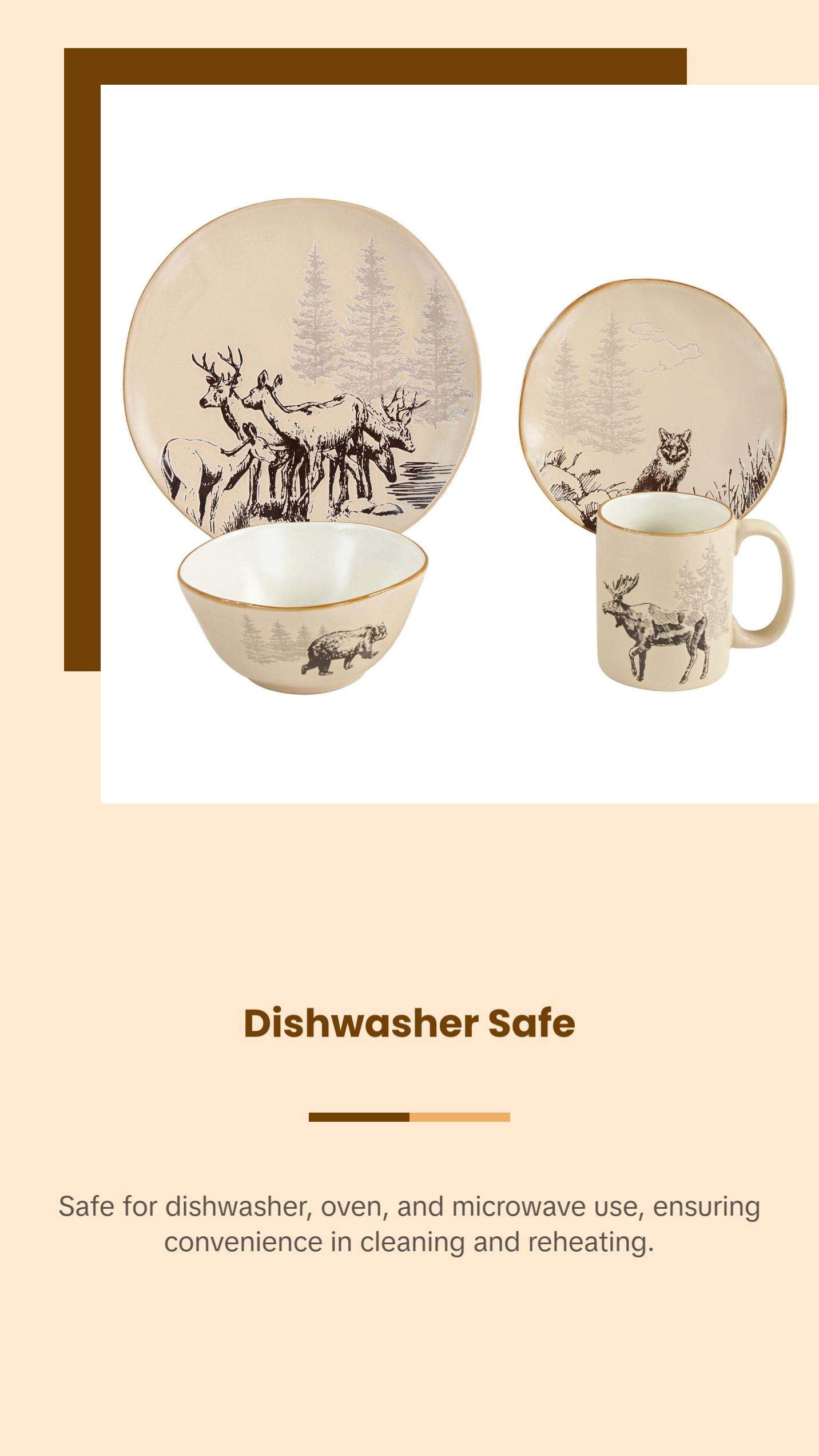 White Pine 16PC Ceramic Dinnerware Set