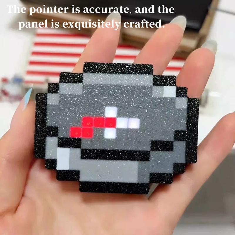 Pixel Compass Toy Keychain Set - Oversized Minecraft-style Key Finder Key Fob for Desk Display, Functional Compass & Unique Gamer Gift for Teens & Collectors, Trendy Pixel Design Keychain Pendant