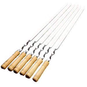 BBB Churrasco Skewer Set – 55cm Stainless Steel BBQ Skewers with Wood Handle (6 Pieces)