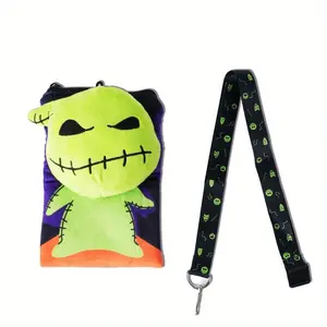 The Nightmare Before Christmas Officially Licensed Plush Portable Lanyard Bag Oogie Boogie Plush Travel Document Holders 1Pc Disney Theme Park Accessories