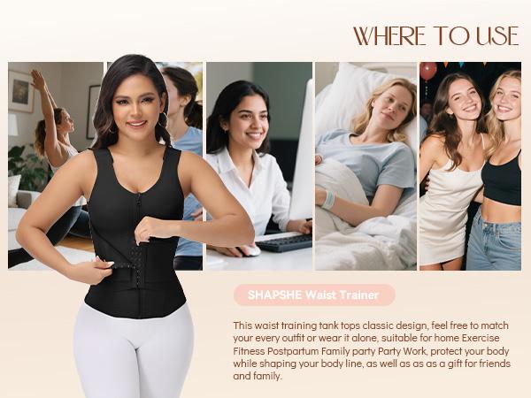 SHAPSHE Waist Shapewear for Women Corset Shapewear Tummy Control with Bra