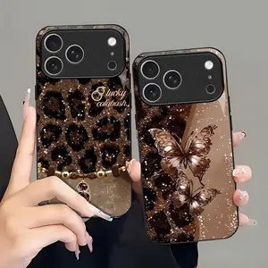 Suitable for [iPhone 17 Pro] high-end women's phone case🤩，the pattern is printed, not glitter; various leopard print patterns are available，drop-resistant and fingerprint-proof YM99