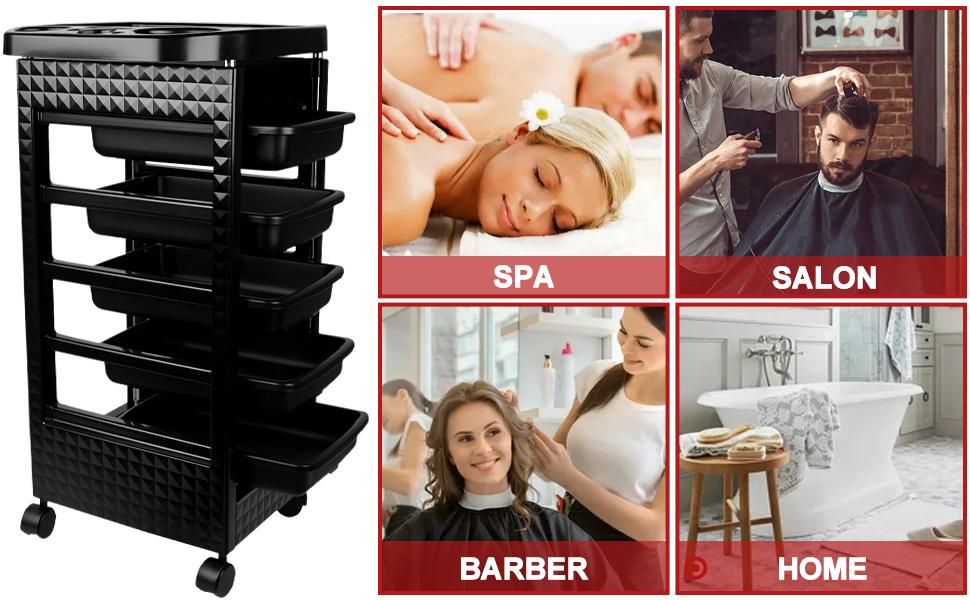 Beauty Salon Trolley Cart with5 Removable Drawers Salon Rolling Cart for Stylist,Multipurpose Beauty Cart,Hairstylist for Beauty Tattoo Hairdressing
