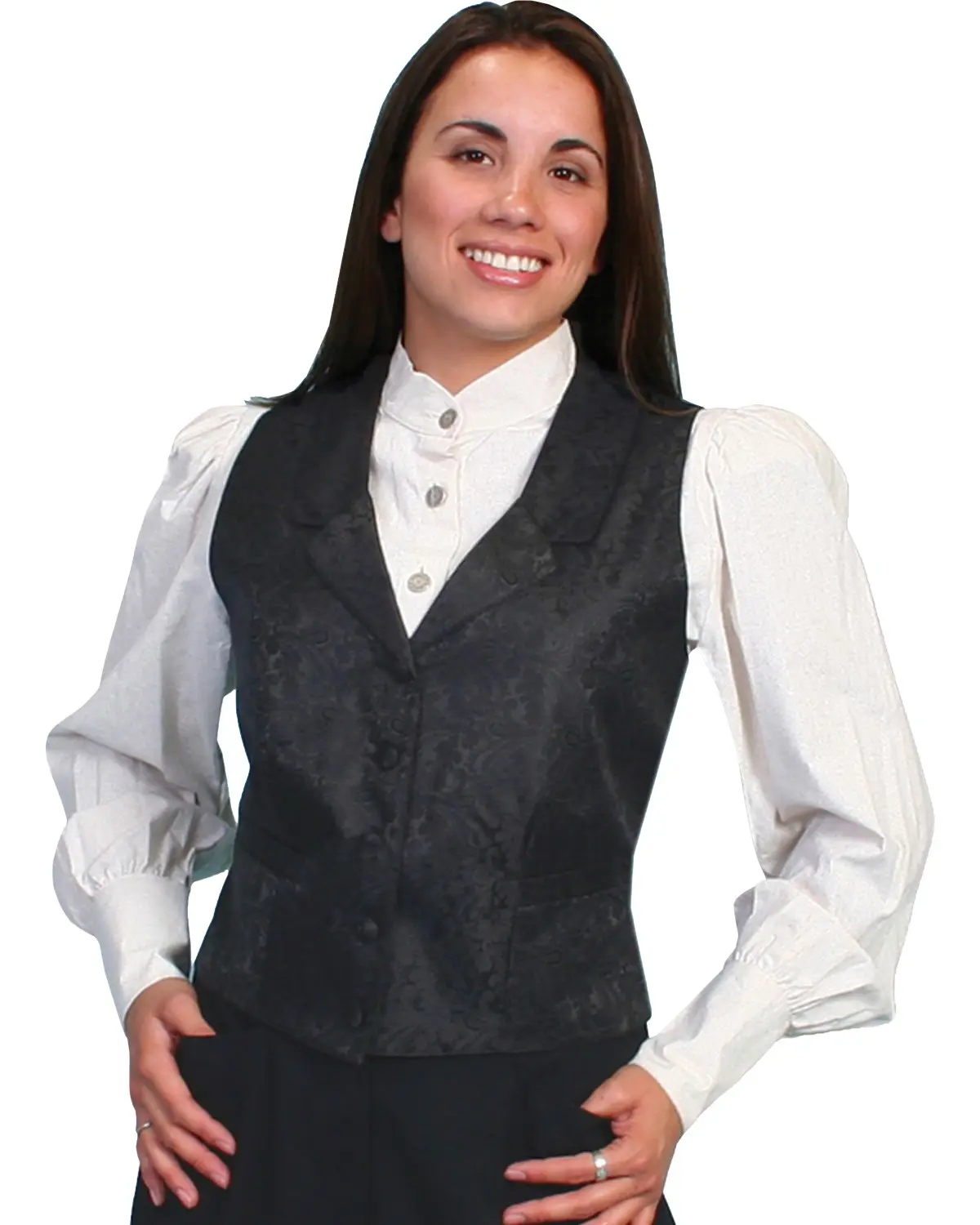 Rangewear By Scully Women's Rangewear Women'S Delicate Paisley Vest - Rw546 Blk