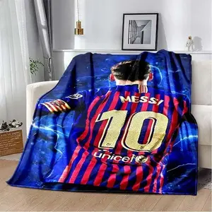 Football Superstar Flannel Adult and Children's Blanket Sofa Bed Decoration Blanket Portable Blanket Gift