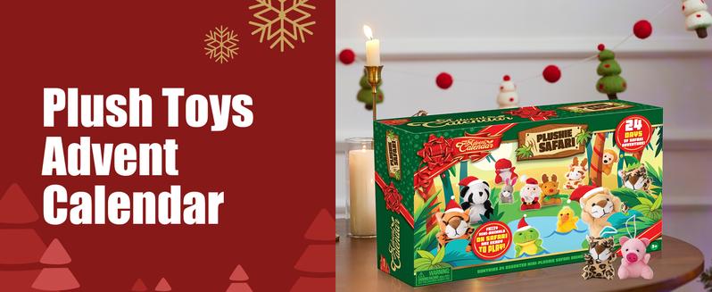 2025 Christmas Advent Calendar with Mini Animal Plush, 24 Days Countdown Advent Calendar with 24 Stuffed Animals, Kids Girls Party Favor, Xmas Gift Classroom Prizes, Christmas Party Favor Gifts Valentine's Day Gifts for Kids