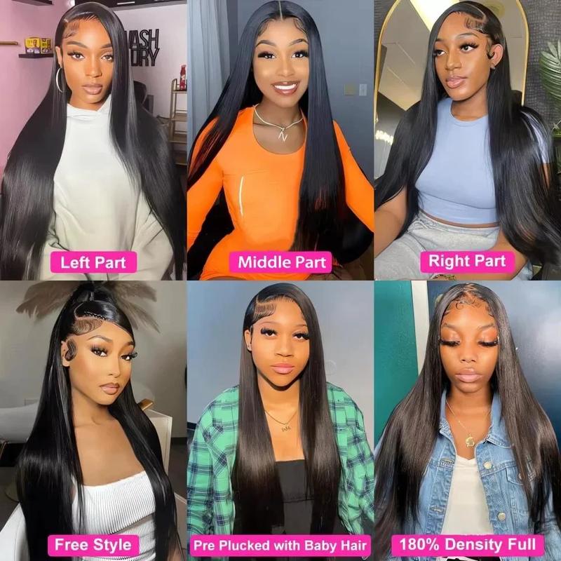 Bling Hair 30 32 Inch 13x4 13x6 HD Transparent Bone Straight Lace Front Wig 180 Density Brazilian 360 Lace Frontal Wigs Human Hair For Women