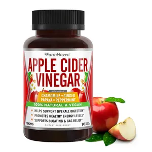 FarmHaven Capsules for Apple Cider Vinegar With Ginger, Papaya & Chamomile, Improves Digestion, Energy, Immunity, Soothes Gas & Bloating Issues Edible Fitness Supplement Dietary Healthcare
