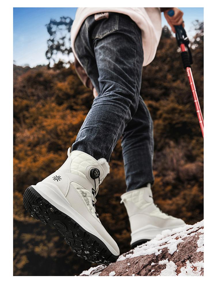 Men's Letter Print Contrast Faux Fur Snow Boots, CasualWaterproof Non-slip Ankle Boots for Outdoor Sports,Warm Shoes for Men