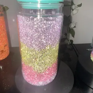 Custom 16oz Acrylic Double Walled Tumbler with Acrylic Lid & Plastic Straw Clear View Reusable Design for On-the-Go Drinks