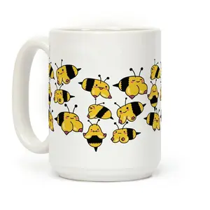 BNB Boobees Pattern Coffee Mug – Funny Novelty Coffee Cup, Cute Gift Idea, Playful Pattern Mug, Unique Gift Idea, Mug Gift for Valentine’s Day