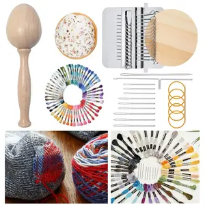 1 pack Knit Patch Kit with Large Eye Sewing Needles Darning Egg Weaving Tool Mushroom Darning Looms for Beginners Mending Jeans Socks Clothes Fashion Accessories